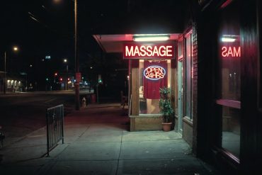 massage parlor at night, but still open